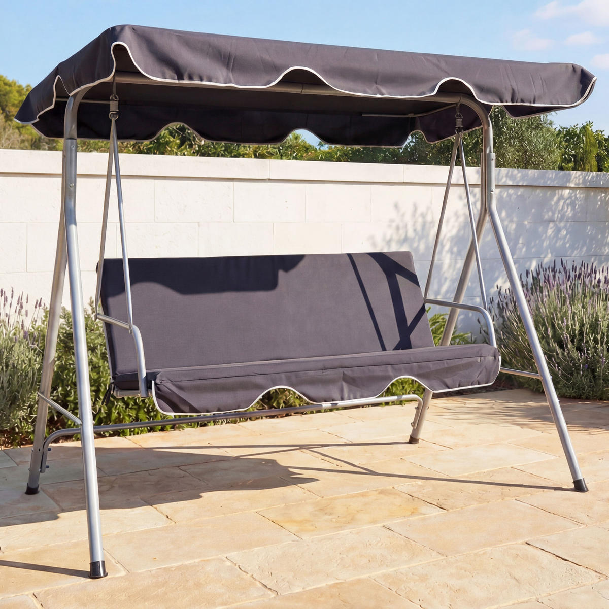 HOLLYWOODSCHAUKEL Grau - Grau, Metall (185/197/113cm) - MCW