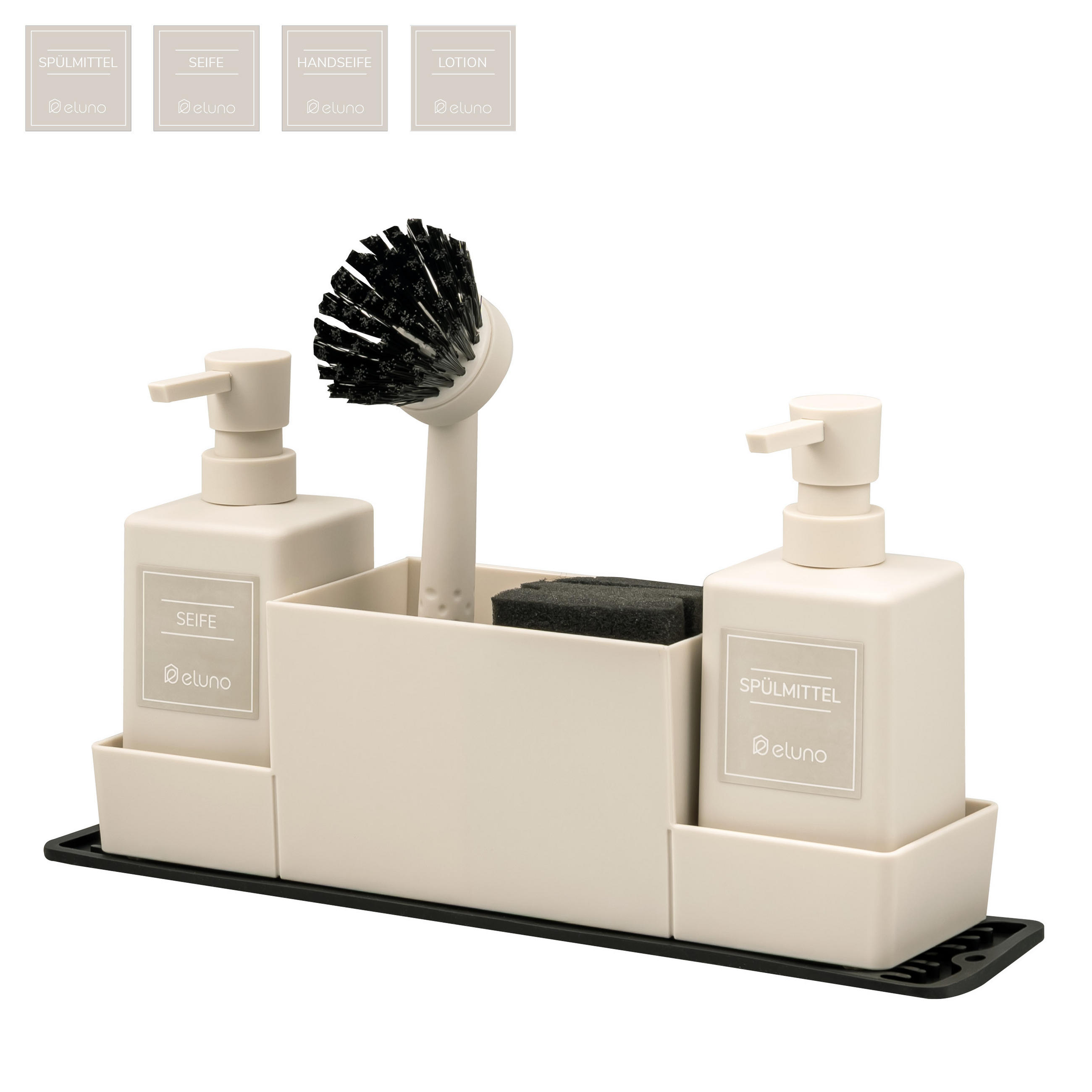 SPÜLBECKENORGANIZER, beige, Kunststoff - Beige, Kunststoff (34.5/24/9cm) - eluno