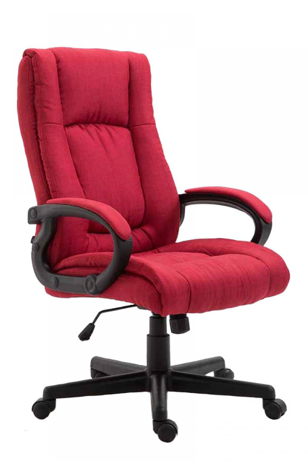 DREHSTUHL Stoff Rot - Rot/Schwarz, Kunststoff/Textil (66/106/70cm) - CLP