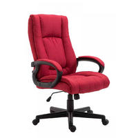 DREHSTUHL Stoff Rot - Rot/Schwarz, Kunststoff/Textil (66/106/70cm) - CLP