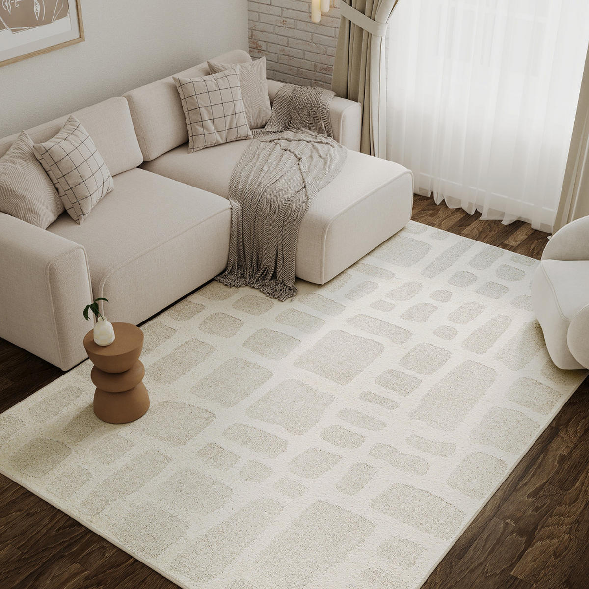TEPPICH TERRA Creme 200/300 cm - Creme, Textil (200/300cm) - Tapiso