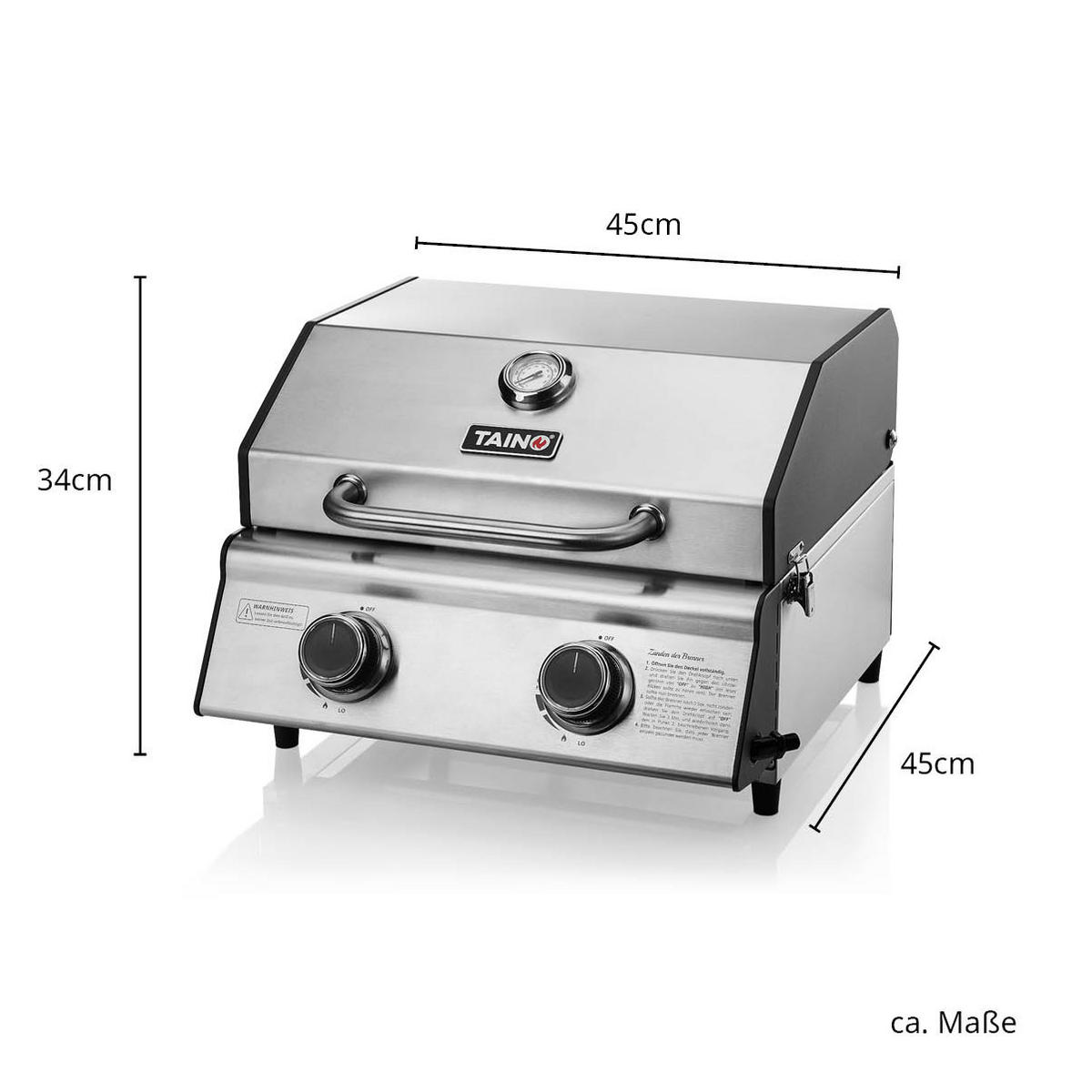 GASGRILL PLATINUM COMPACT - Silberfarben, Metall (45/34/45cm) - TAINO