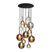 GALERIELEUCHTE Belluna 12-flammig Mehrfarbig Ø 14/24cm - Multicolor, Glas (24/24/45cm) - s.luce
