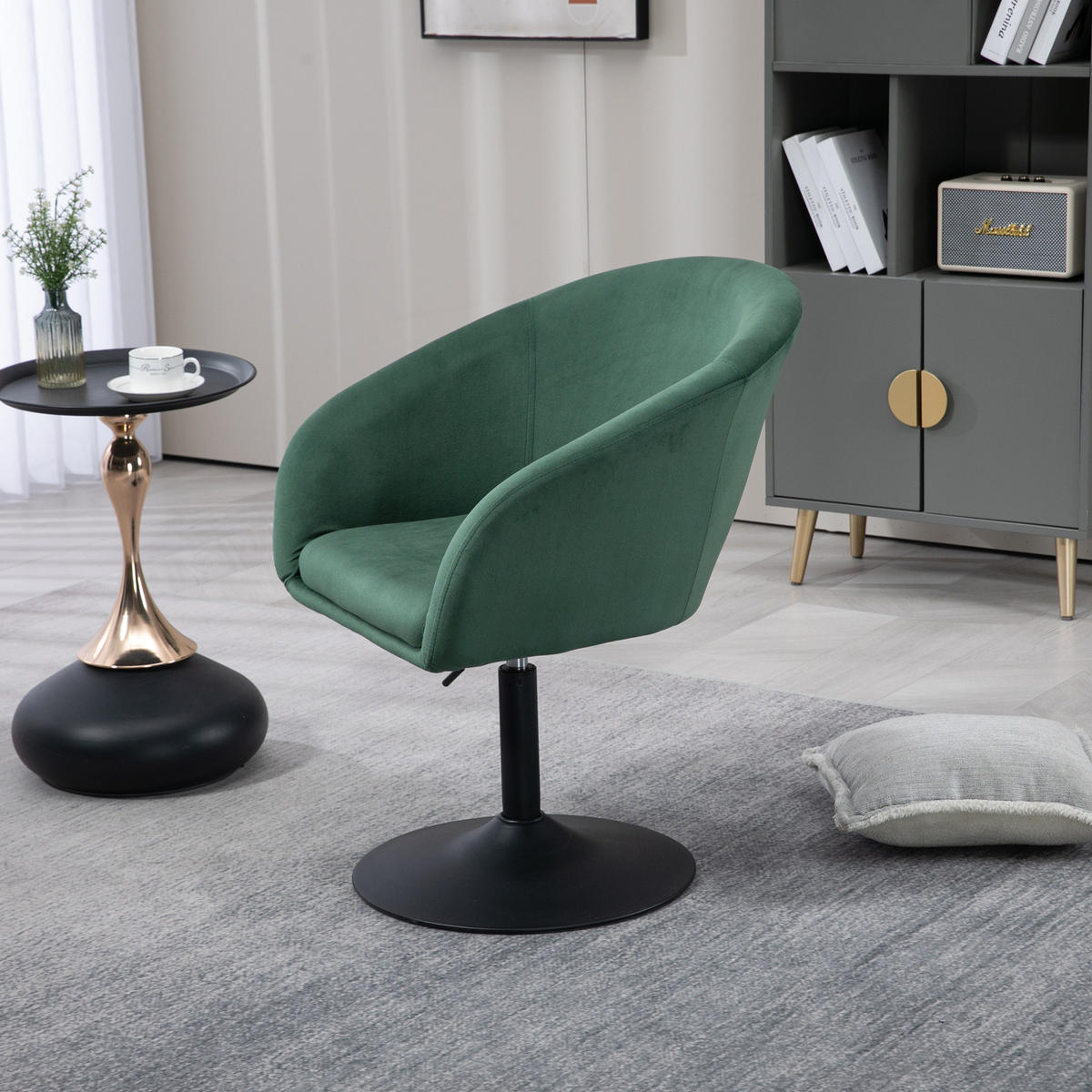 LOUNGESESSEL JAMAIKA mit Armlehnen Samt - Dunkelgrün, Textil (59/95/59cm) - SVITA