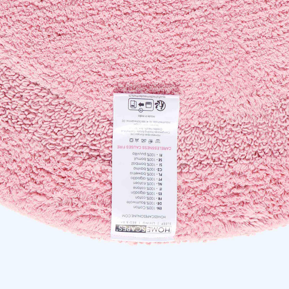 BADEMATTE 80 cm rund, 100% Baumwolle, wendbar - Rosa, Textil (80/80cm) - Homescapes