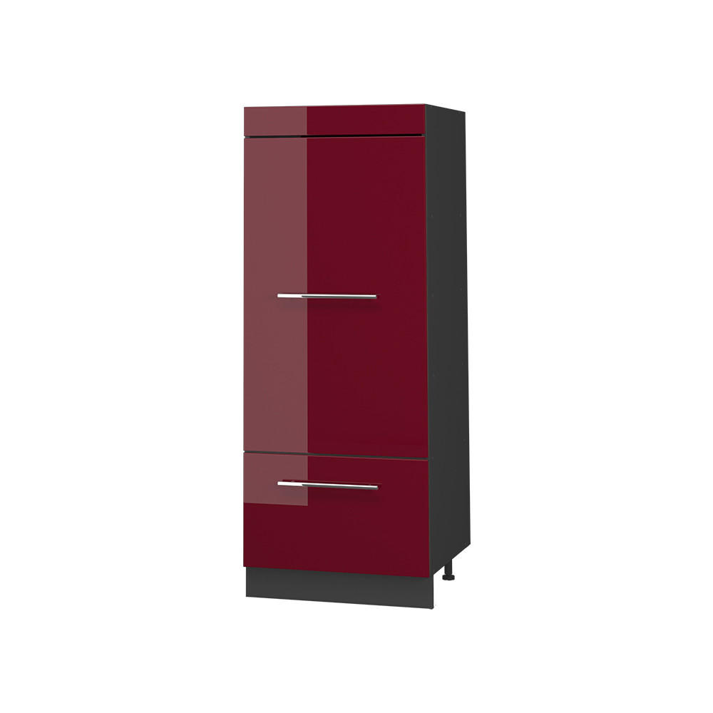 KÜCHENVORRATSSCHRANK Fame-Line, Bordeaux Hochglanz/Anthrazit, 60 cm - Bordeaux/Anthrazit, Holzwerkstoff (60/153.6/58.1cm) - Vicco