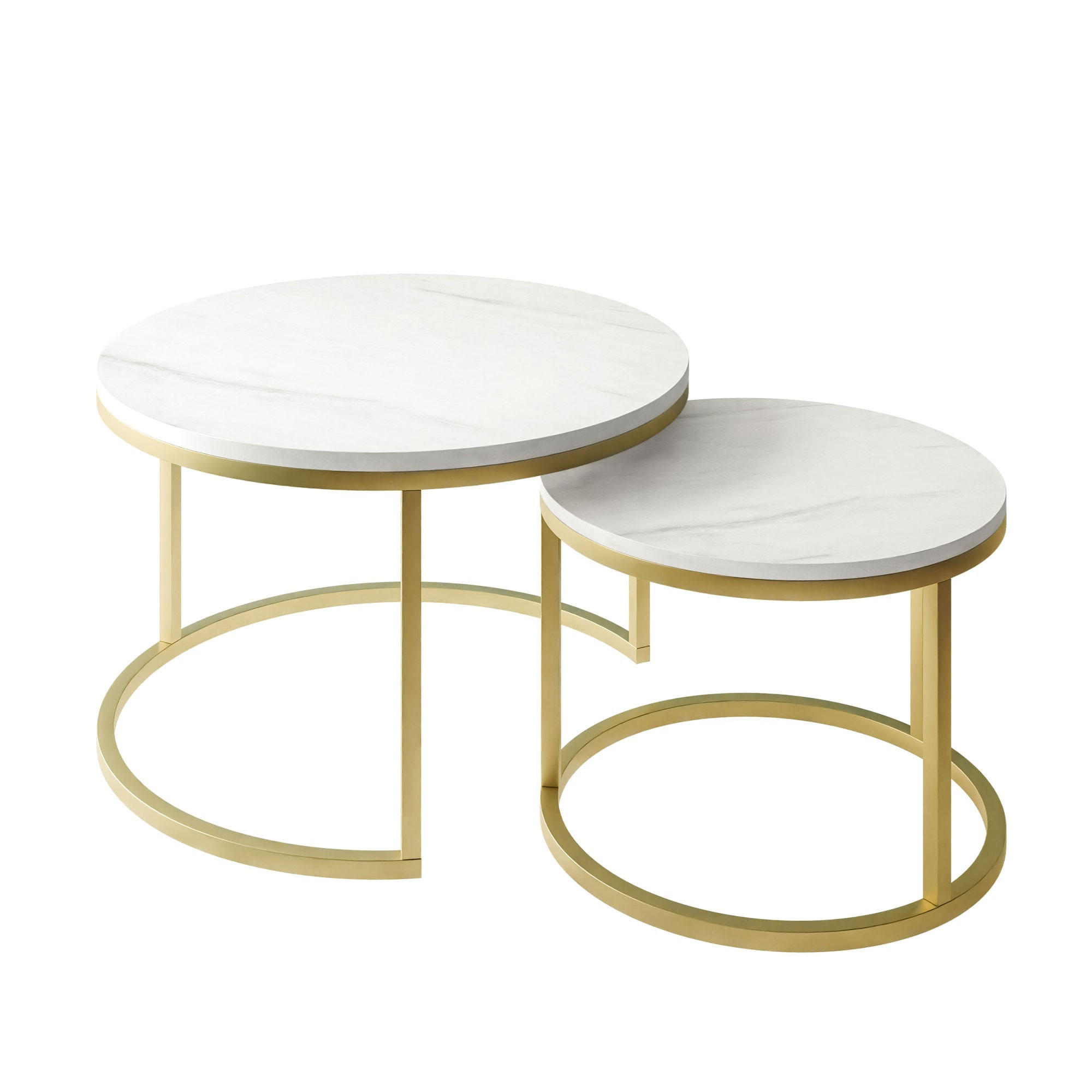COUCHTISCH CIRI 2-in-1 LEVANTO matt gold - Goldfarben, Holzwerkstoff (80/80/48cm) - Lookway