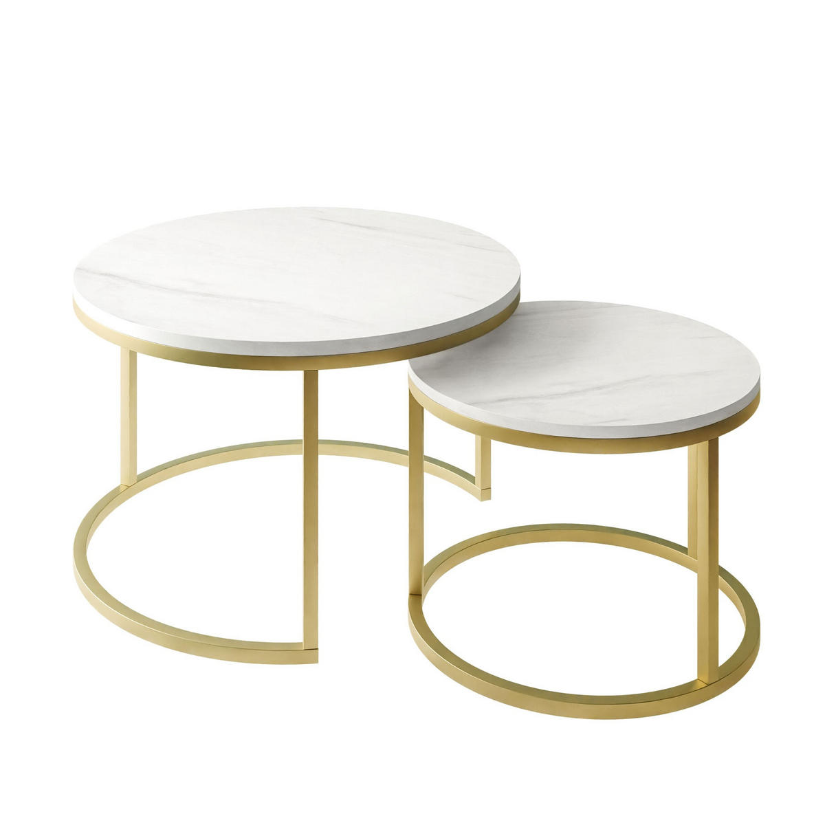 COUCHTISCH CIRI 2-in-1 LEVANTO matt gold - Goldfarben, Holzwerkstoff (80/80/48cm) - Lookway