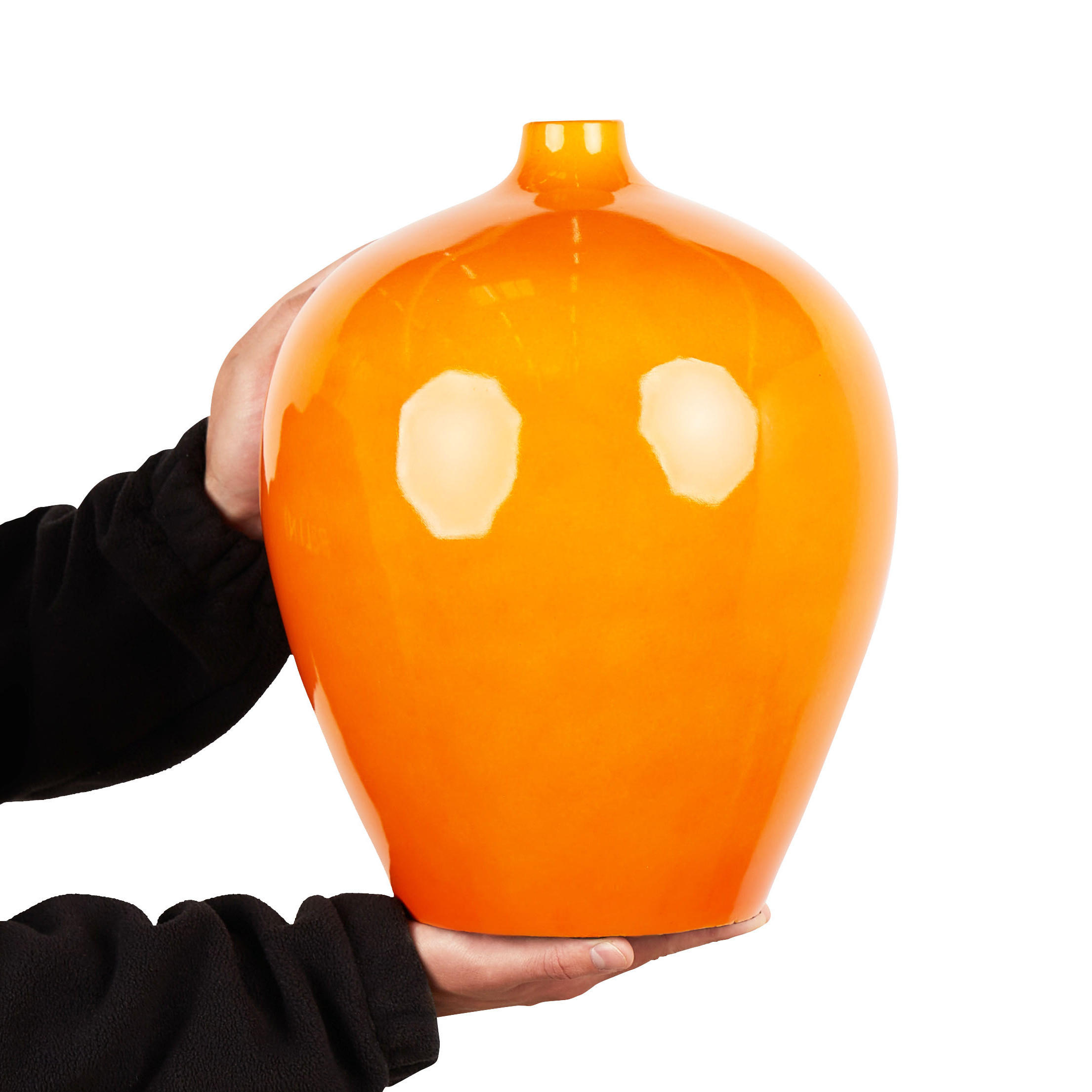 BLUMENVASE Terrakotta orange Terrasa - Orange, Stein (37cm) - Beliani