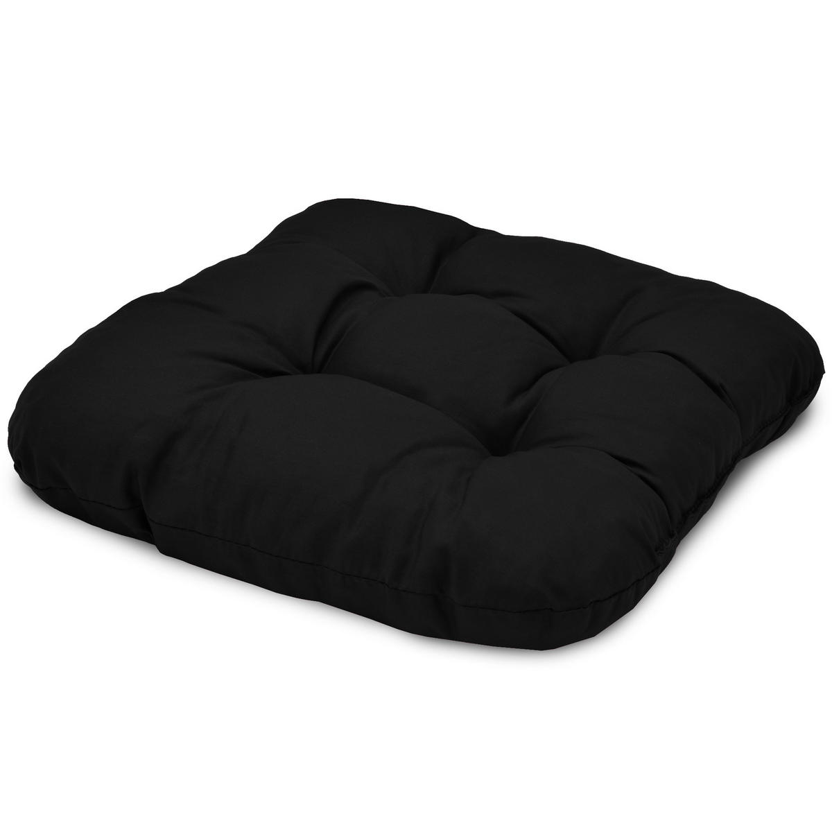 STUHLKISSEN Lisa 40/40/8 cm Schwarz 4tlg - Schwarz, Textil (40/40cm) - Beautissu 