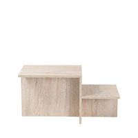 COUCHTISCH im Travertin-Effekt - Hemy - Beige - Beige, Stein (80/40/40cm) - Drawer