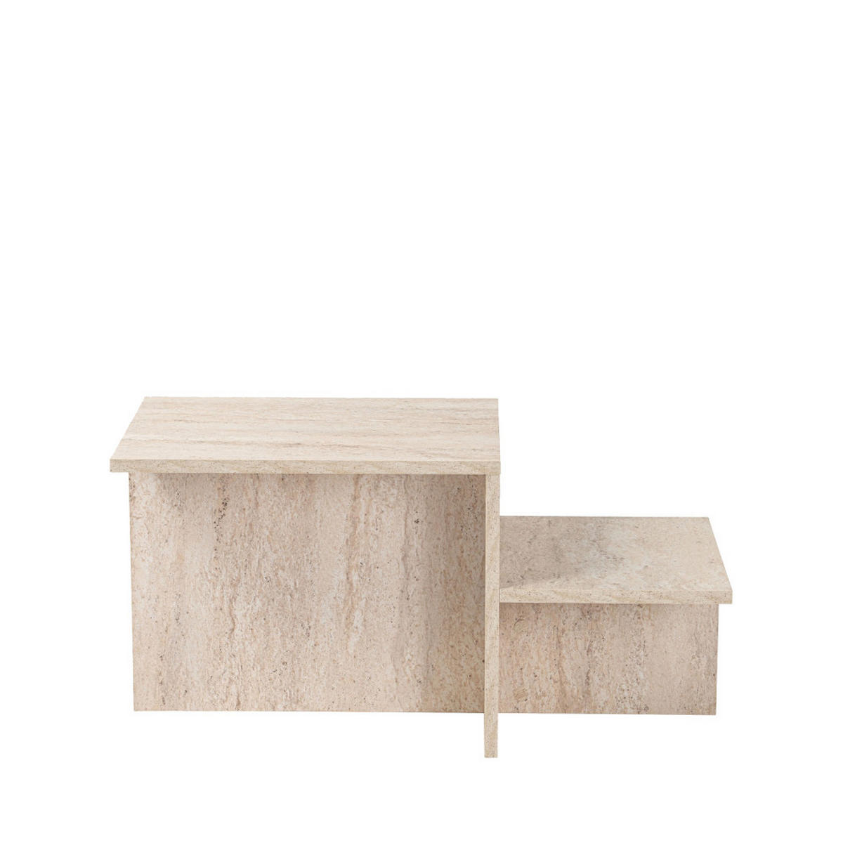 COUCHTISCH im Travertin-Effekt - Hemy - Beige - Beige, Stein (80/40/40cm) - Drawer