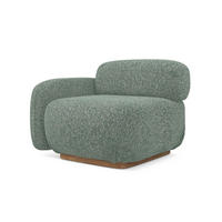 SOFAELEMENT Links Strukturstoff Stoff Grün - Braun/Hellgrün, Holz/Textil (95/73/95cm) - Makamii