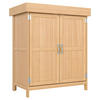 GARTENSCHRANK Geräteschuppen mit Doppeltür, 2 Fächern, wetterfest, Tannenholz, Natur - Fichtefarben, Holz (43/88/74cm) - Outsunny