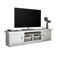 TV-LOWBOARD in Pinie weiß Landhaus 194 x 51 cm - Schwarz/Weiß, Holzwerkstoff/Metall (194/51/45cm) - Furn.Design