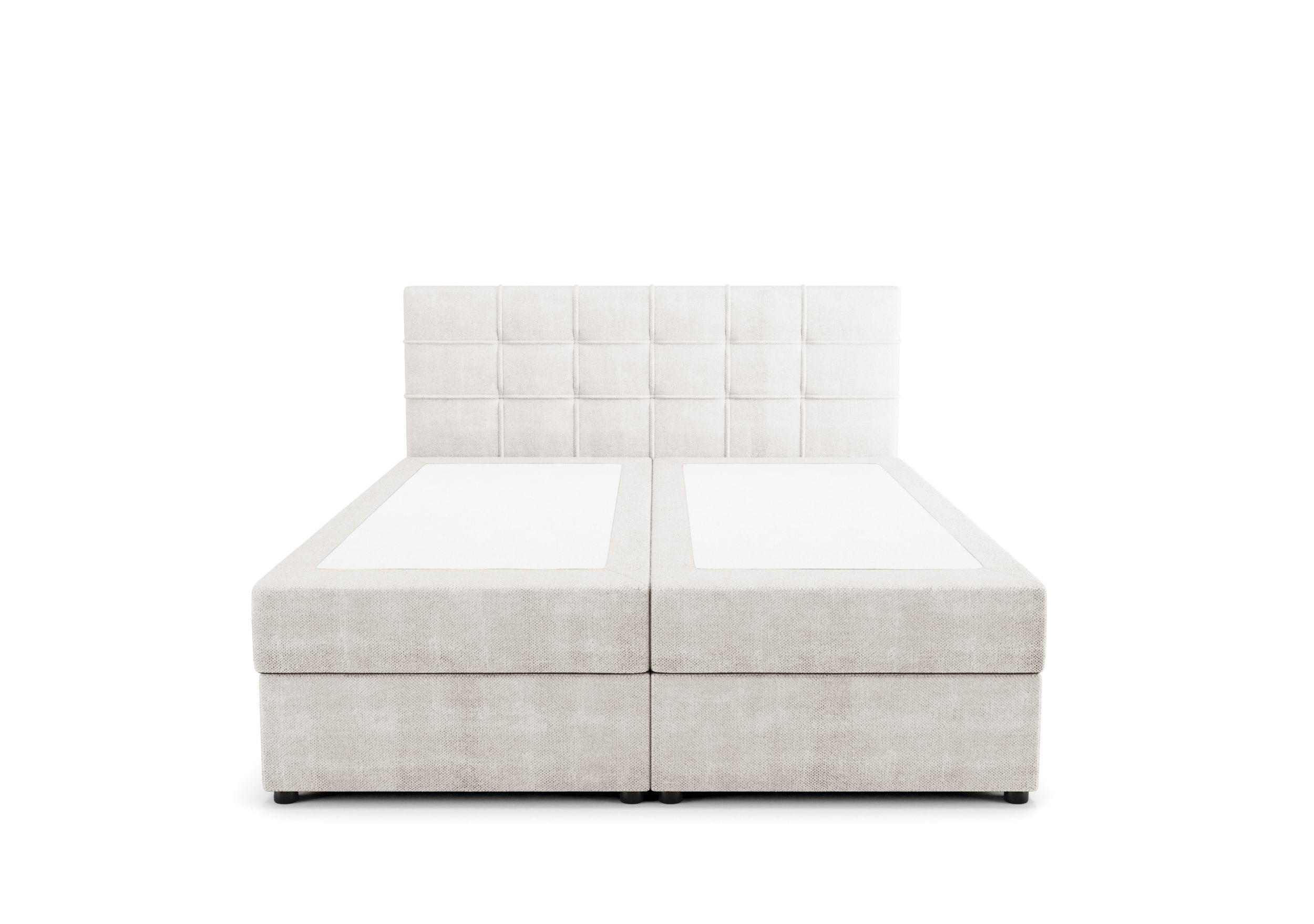 BOXBETT KIDA mit Matratze H3, Bonell und Topper 200x200 Curio 02 - Creme, Textil (200/200cm) - Bedante