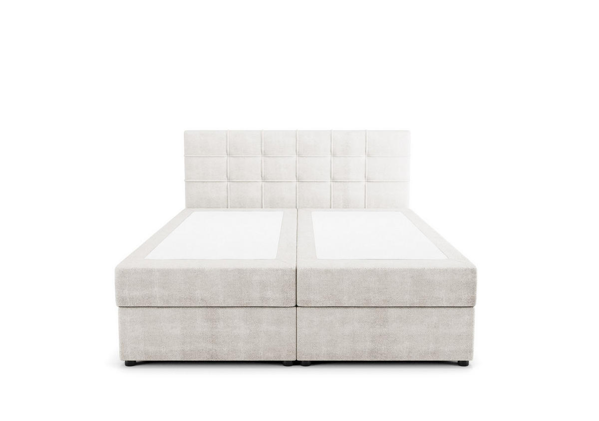 BOXBETT KIDA mit Matratze H3, Bonell und Topper 160x200 Curio 02 - Creme, Textil (160/200cm) - Bedante