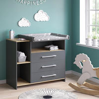 WICKELKOMMODE Oskar Anthrazit/Goldkraft Eiche 113 x 93 cm mit 3 Schubladen - Honigeiche/Anthrazit, Holzwerkstoff (113/93/53.1cm) - Vicco