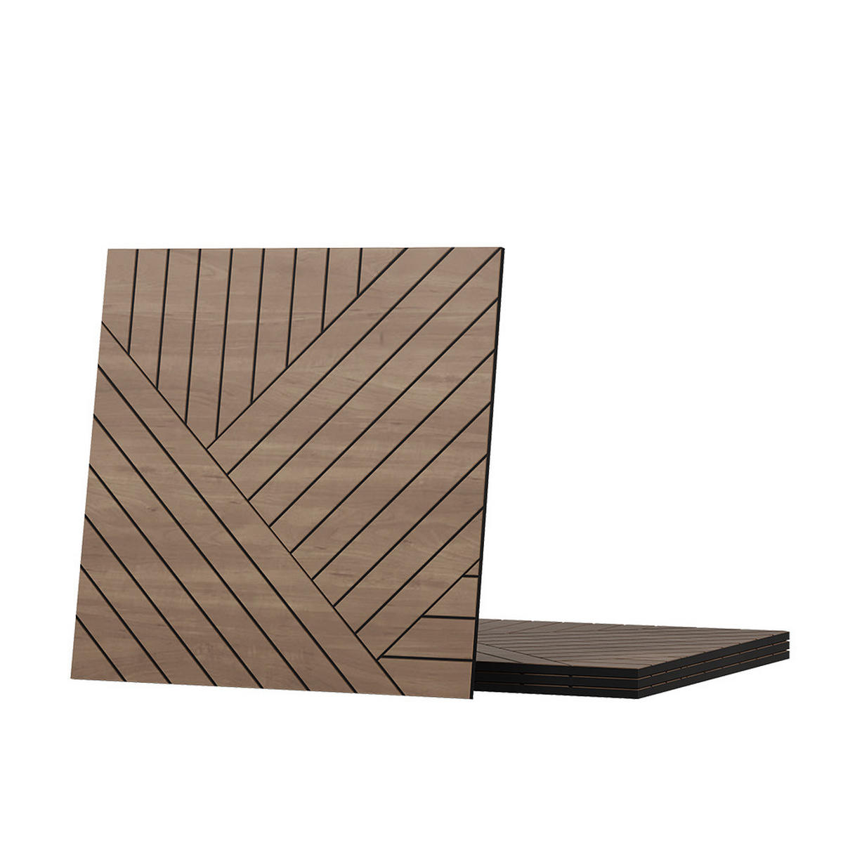 WANDPANEEL Eiche 4 Stück, Rechts - Eichefarben, Holzwerkstoff (52/52/0.8cm) - Vicco