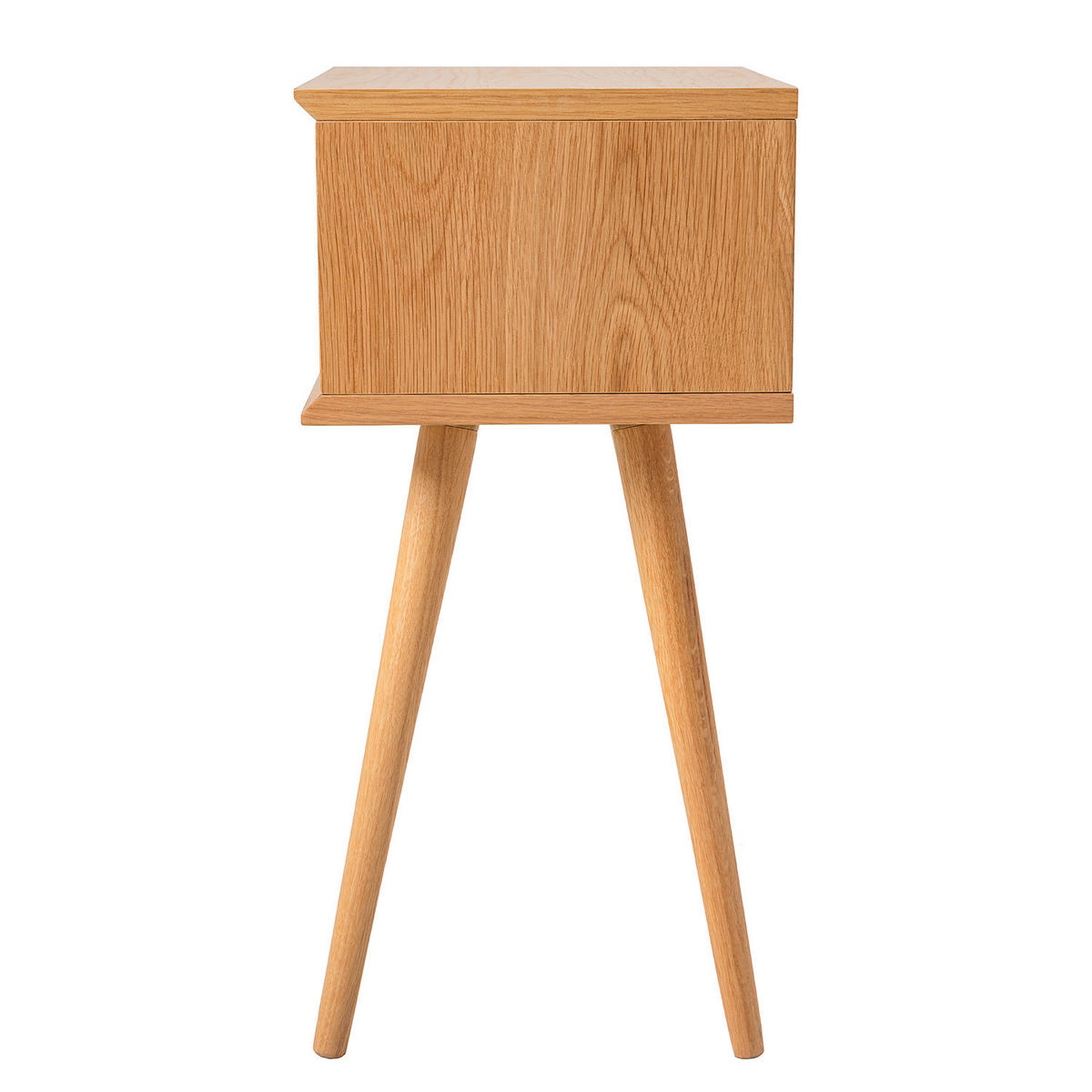NACHTTISCH mit 2 Schubladen - Teilmassivholz - Eichefarben/Braun, Eichenholz/Holz (40/61/30cm) - home24