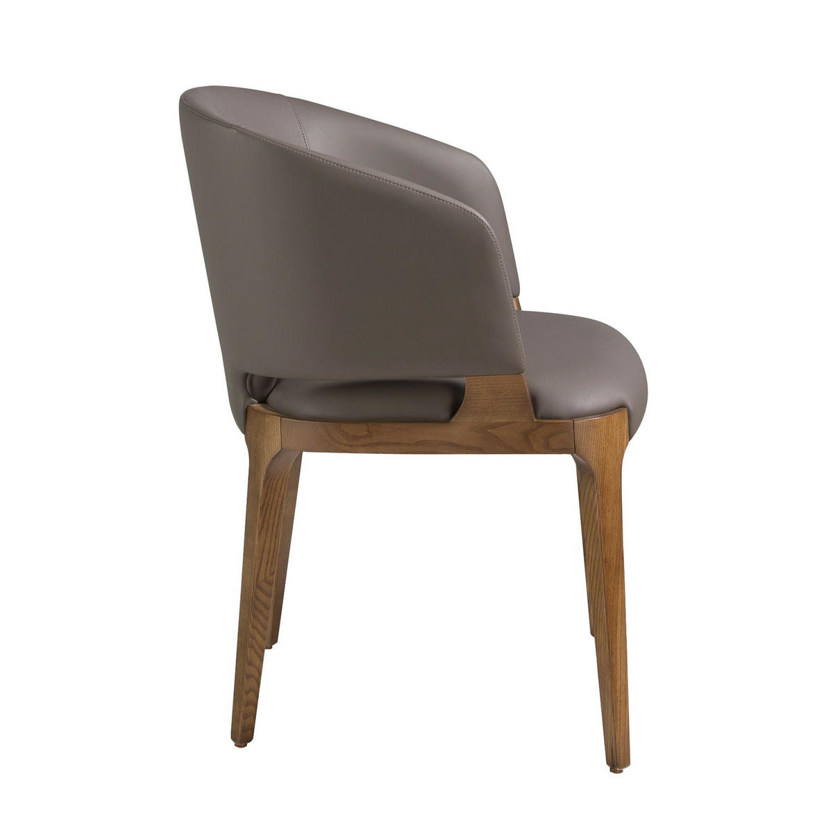 STUHL Nerzfarbener Öko-Leder 57/58/76 cm - Taupe/Fango, Leder/Holz (57/76/58cm) - ANGEL CERDA