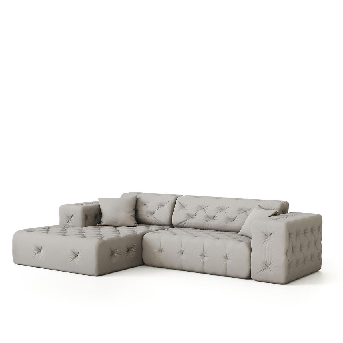 ECKSOFA Chantal - Creme, Holzwerkstoff/Textil (266/171cm) - Fun Möbel