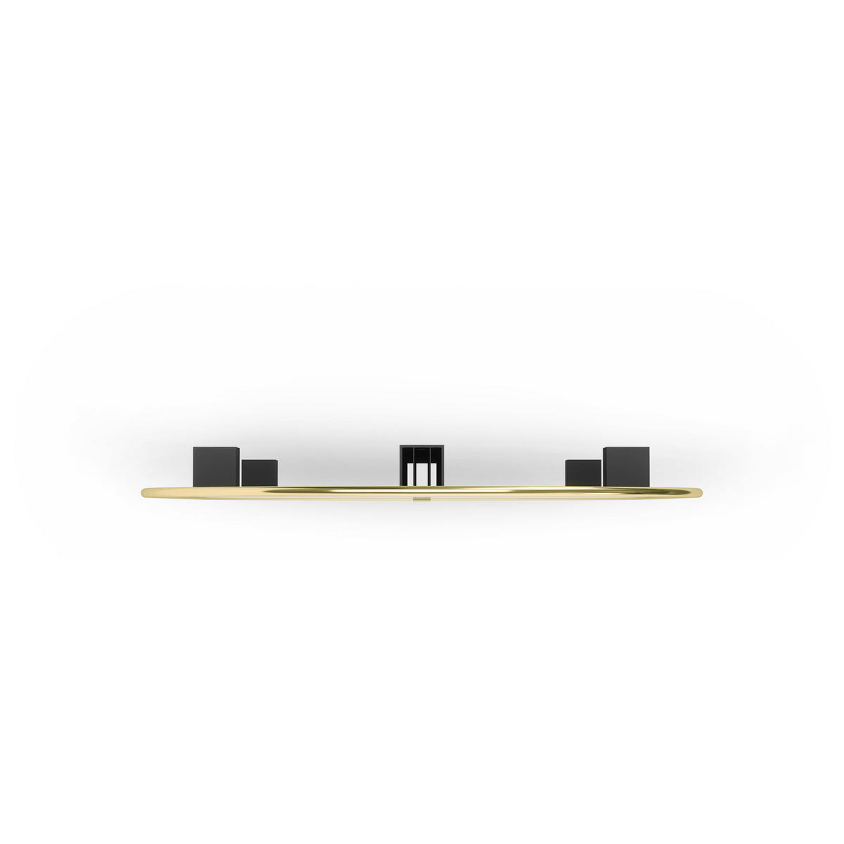 WANDSPIEGEL Hubba Pill, Messing - Goldfarben, Glas (157/5/45cm) - Umbra