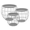BEISTELLTISCH rund Grau Ø 43/35/27 - 40/33/29 cm 3er Set - Grau, Metall (43/43/40cm) - ML-DESIGN