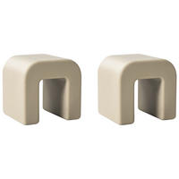 BEISTELLTISCH 2er-Set Olivgrün Beige - Beige/Grün, Kunststoff (41/45/40cm) - Beliani