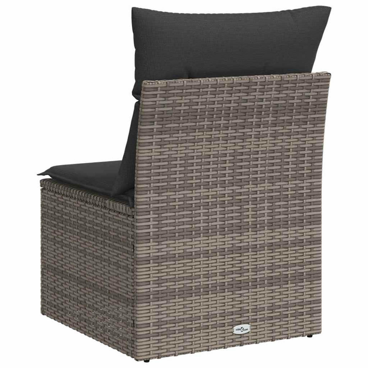 GARTENSESSEL Ohne Armlehnen Mit Kissen Grau Poly Rattan - Grau, Kunststoff (62/69/55cm) - vidaXL