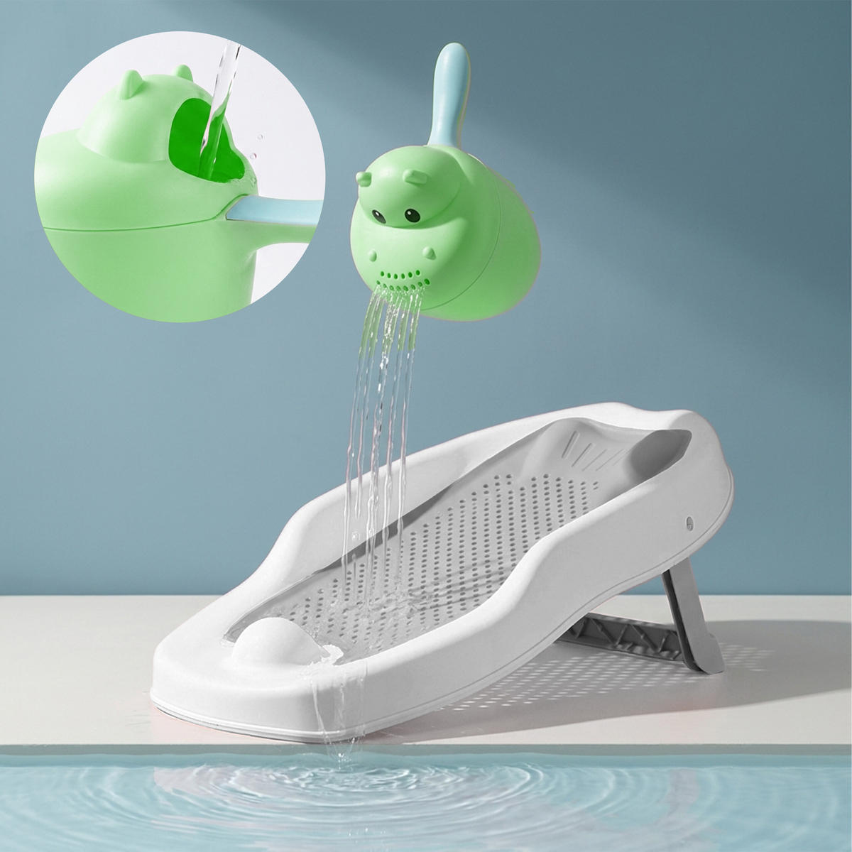BABY-BADEHILFE Grau 2er-Set Badeliege - Multicolor, Kunststoff (51.5/30cm) - Relaxdays