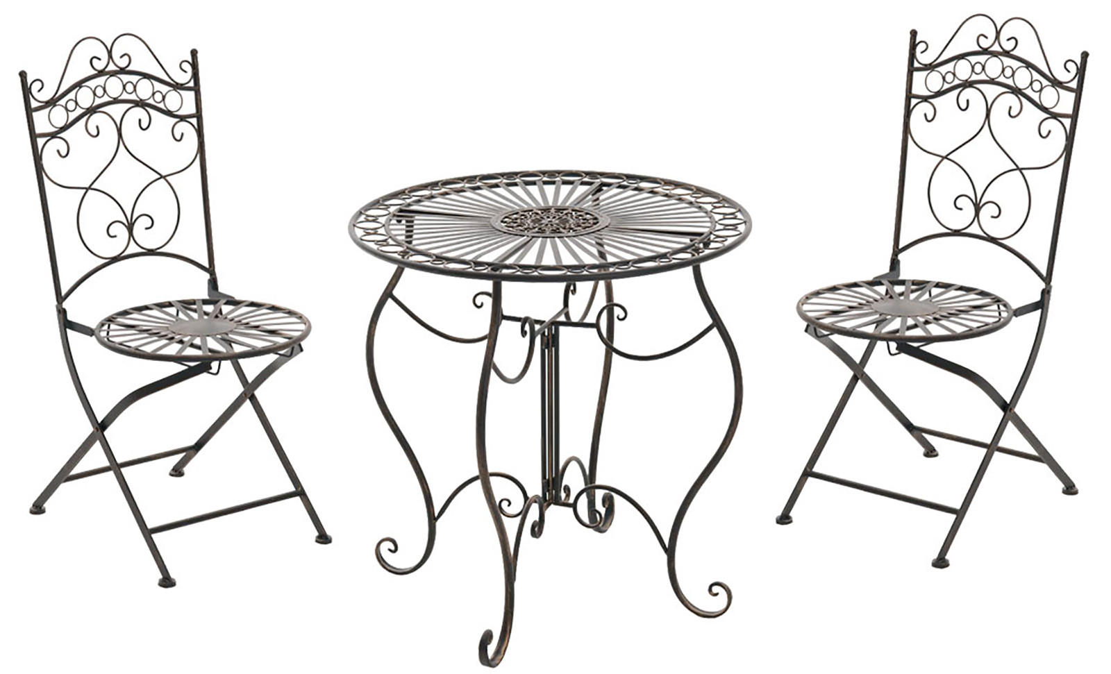 BALKONSET Bistroset Fuver Metall Bronze 2 Personen - Bronzefarben, Metall - DELUKE