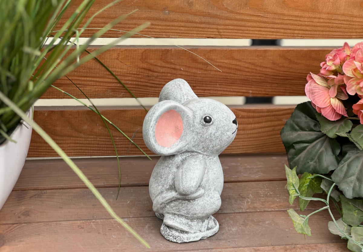STEINFIGUR Maus Stella frostfest massiver Steinguss - Grau, Stein (12/15/10cm) - stoneandstyle