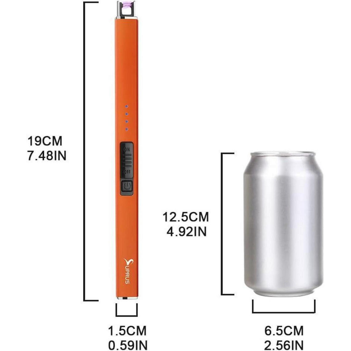 ELEKTRISCHES Feuerzeug mit USB-Aufladung Orange - Orange, Kunststoff (4.1/1.7/19.1cm)