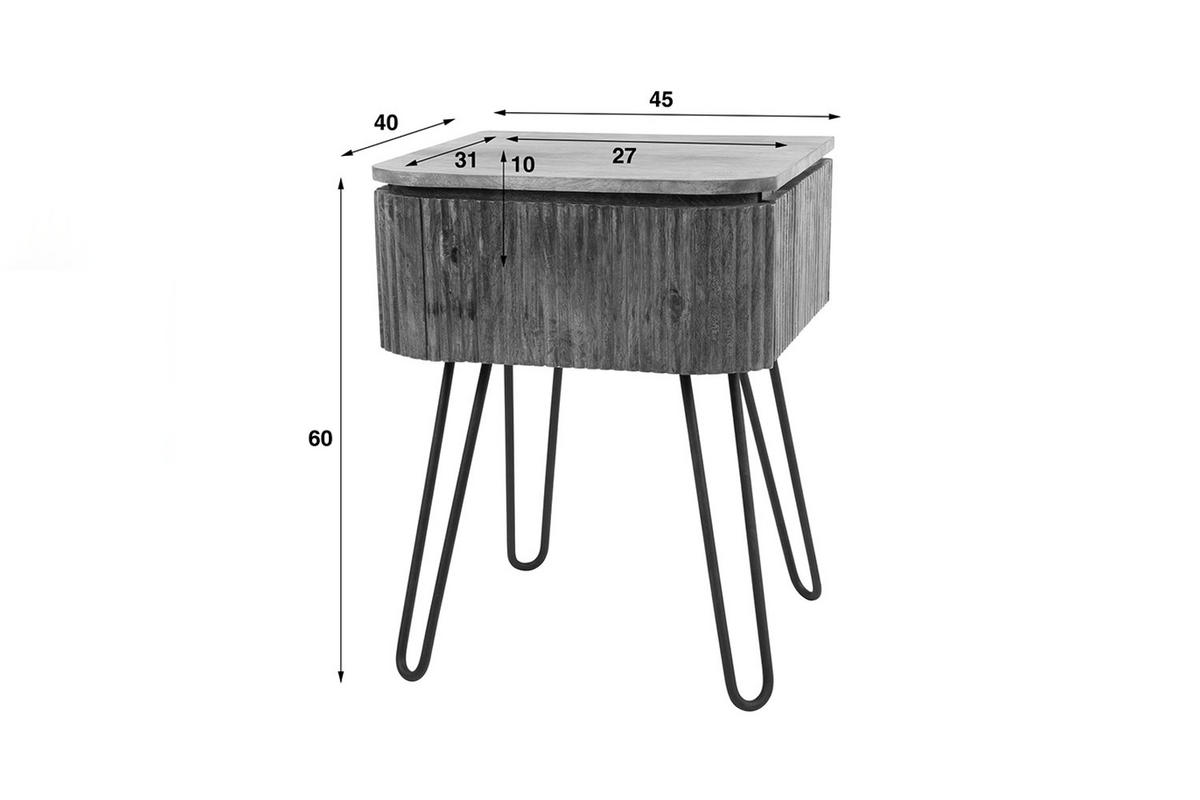 NACHTTISCH HEVE Holz Mango - Braun, Holz (45/60/40cm) - KAWOLA