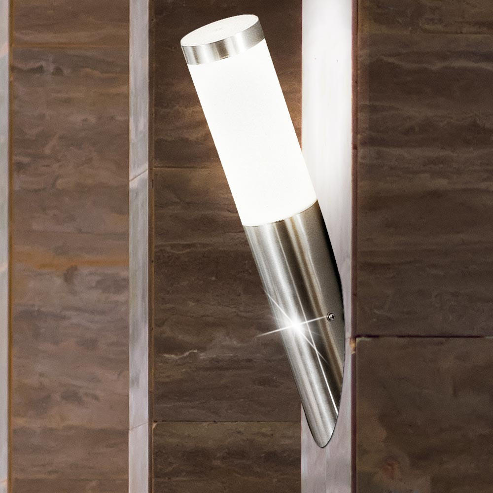 LED AUSSEN-WANDLEUCHTE Edelstahl Silber - Silberfarben, Metall (7.6/41/17cm)