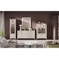 WOHNZIMMER Set 3-tlg. – Sandro – Kaschmir - Sandfarben/Kaschmir, Holzwerkstoff (160/85/40cm) - hi-markt
