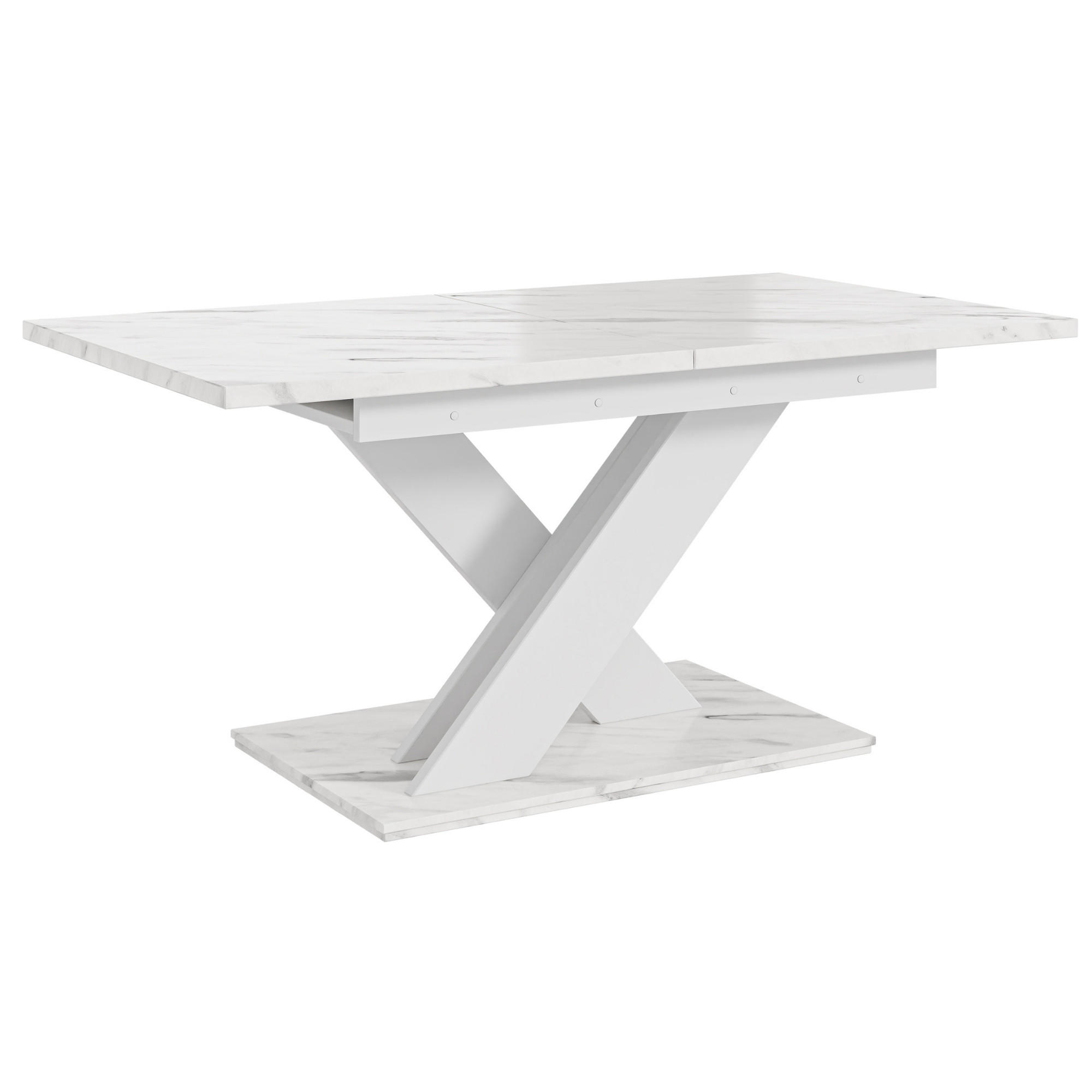 ESSTISCH Bianco Weiß Marmoptik Ausziehbar 140 - 180 cm - Weiß, Holzwerkstoff (140/80/75cm) - PROSPERO