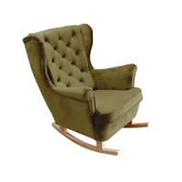 SCHAUKELSESSEL mit gepolstertem Sitz und Armlehnen, 102x81x95 cm, Grün_29845 - Salbeigrün/Buchefarben, Holz/Textil (81/102/95cm) - DomoHome