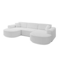 WOHNLANDSCHAFT MARI-U1-v3 - 303x171x83 cm Weiß Bouclé - Schwarz/Weiß, Holzwerkstoff/Kunststoff (303/83/171cm) - ALTDECOR