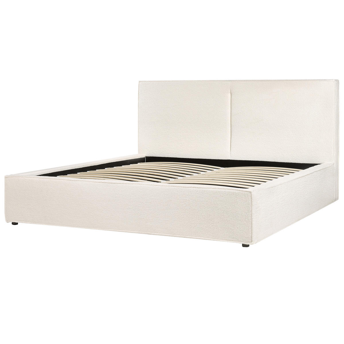 POLSTERBETT 180/200 cm Weiß Moissac - Creme, Textil (180/200cm) - Beliani