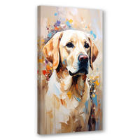 LEINWANDBILD Labrador Retriever Hund Tier 40x80cm - Beige, Textil (40/80cm) - Feeby