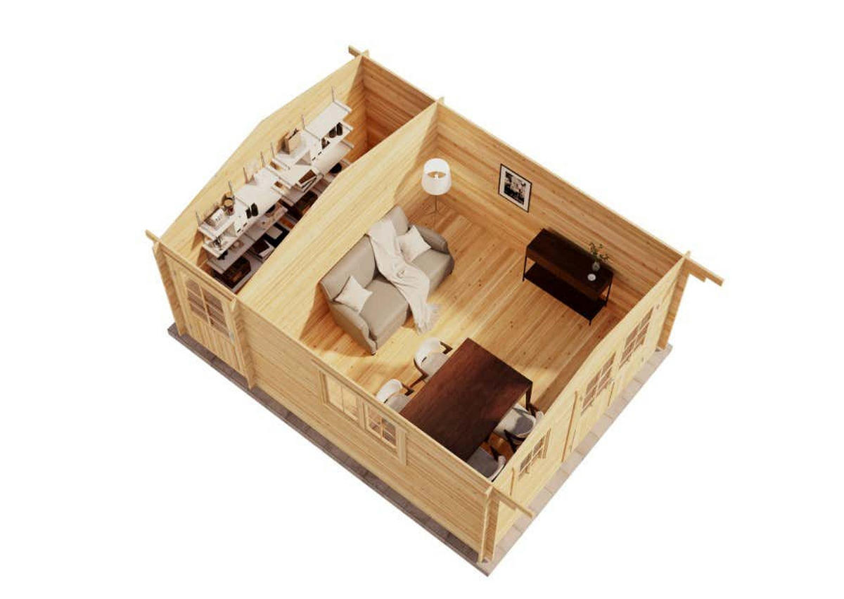 GARTENHAUS Holz Jennifer - Naturfarben, Holz (400/245/550cm) - Alpholz