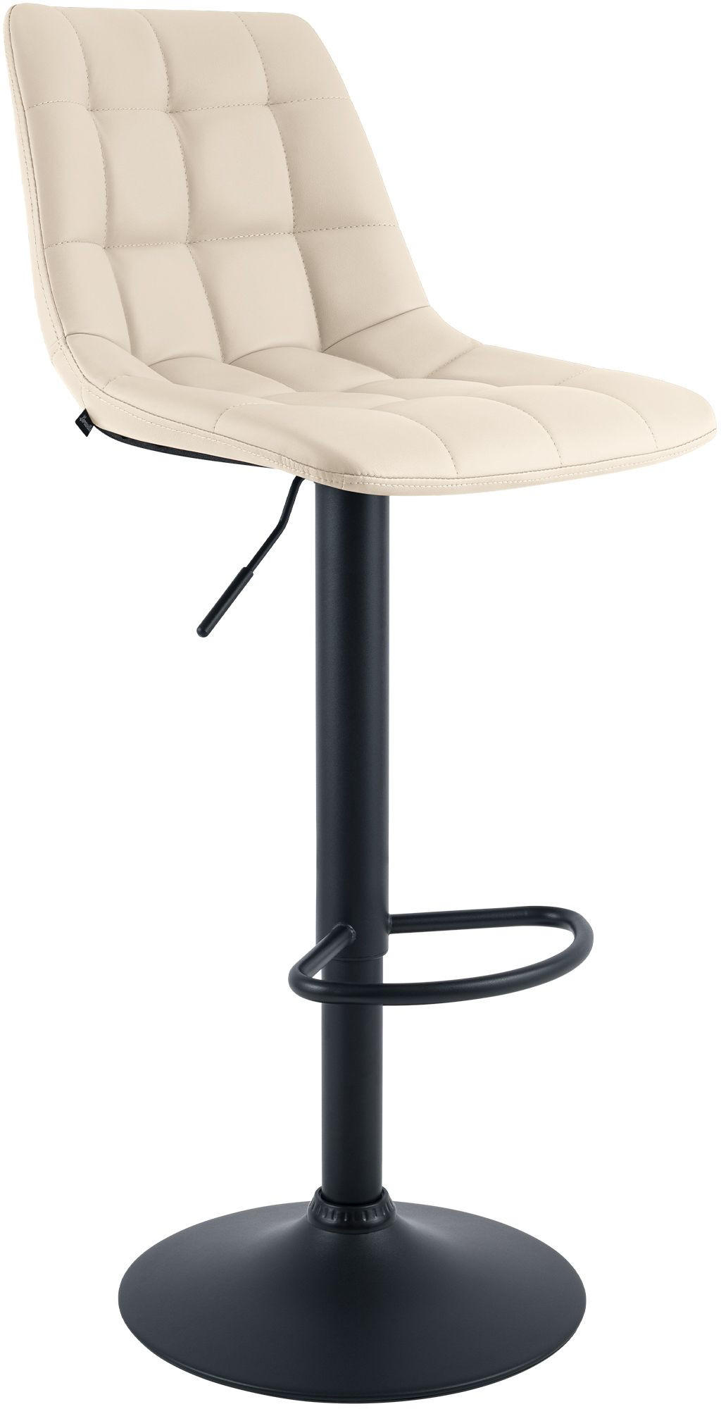 BARHOCKER Lederlook Creme - Creme/Schwarz, Textil/Metall (44/108/50cm) - CLP