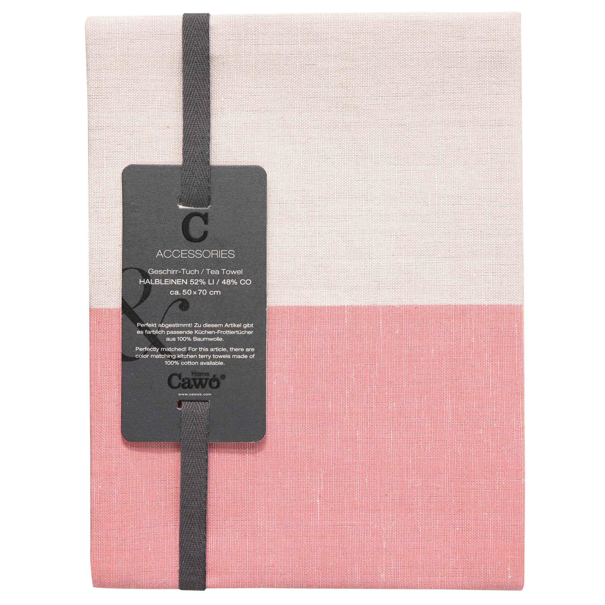 GESCHIRRTÜCHER CUISINE DUO 535 SORBET/TRAVERTIN - 23 - Rosa, Textil (50/70cm) - Cawoe