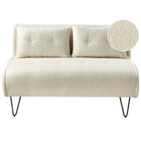 2-SITZER-SCHLAFSOFA Bouclé hellbeige/schwarz Vestfold - Beige/Schwarz, Textil (130/45/78cm) - Beliani