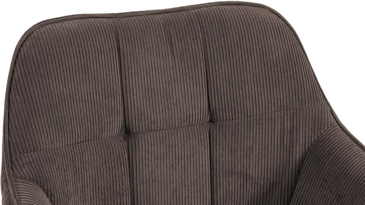 ESSZIMMERSTUHL Cord Braun - Schwarz/Braun, Holz/Textil (65/82/64cm) - CLP