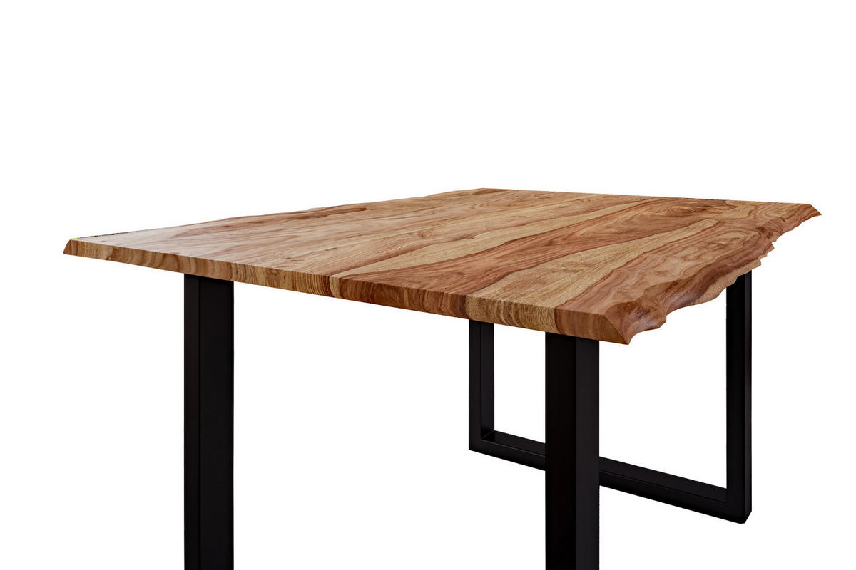 ESSTISCH MAILAND - Beige/Schwarz, Holz/Metall (80/120/77cm) - SAM
