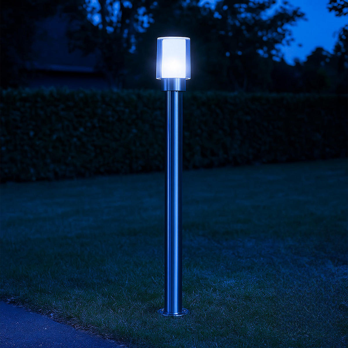LED STEHLEUCHTE PITA Edelstahl Silber - Silberfarben, Metall (12/12/80cm)