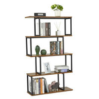 BÜCHERREGAL S-Form Holz Braun 76 x 127.5 cm - Braun, Holzwerkstoff (74/128/24cm)